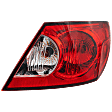 Passenger Side, Outer Tail Light, with Bulb, Halogen, Clear and Red Lens, Sedan