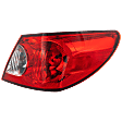 Passenger Side, Outer Tail Light, with Bulb, Halogen, Clear and Red Lens, Sedan