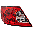 Driver Side, Outer Tail Light, with Bulb, Halogen, Clear and Red Lens, Sedan
