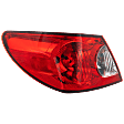 Driver Side, Outer Tail Light, with Bulb, Halogen, Clear and Red Lens, Sedan