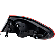 Driver Side, Outer Tail Light, with Bulb, Halogen, Clear and Red Lens, Sedan