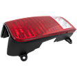 Passenger Side Tail Light, without Bulb, Halogen, Clear and Red Lens