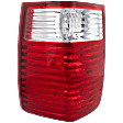 Passenger Side Tail Light, without Bulb, Halogen, Clear and Red Lens