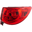 Passenger Side Tail Light, with Bulb, Halogen, Red Lens, CAPA CERTIFIED