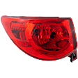Driver Side, Outer Tail Light, with Bulb, Halogen, Red Lens