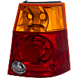 Passenger Side Tail Light, without Bulb, Halogen, Amber, Clear and Red Lens