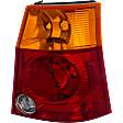 Passenger Side Tail Light, without Bulb, Halogen, Amber, Clear and Red Lens