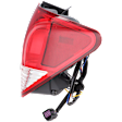 Passenger Side, Outer Tail Light, with Bulb, Halogen, Clear and Red Lens