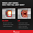 Passenger Side, Outer Tail Light, with Bulb, Halogen, Clear Lens, CAPA CERTIFIED