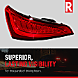 Passenger Side, Outer Tail Light, with Bulb, Halogen, Clear Lens, CAPA CERTIFIED