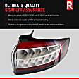 Passenger Side, Outer Tail Light, with Bulb, Halogen, Clear Lens, CAPA CERTIFIED