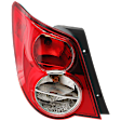 Driver Side Tail Light, with Bulb, Halogen, Clear and Red Lens, Sedan