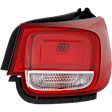 Passenger Side, Outer Tail Light, with Bulb, Halogen, Clear and Red Lens, Without Wiring Harness, Eco/LS/LT Models, CAPA CERTIFIED