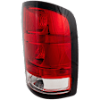 Passenger Side Tail Light, with Bulb, Halogen, Clear and Red Lens