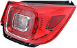 Passenger Side, Outer Tail Light, with Bulb, LED, Clear and Red Lens, LTZ Model