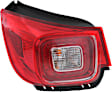 Driver Side, Outer Tail Light, with Bulb, LED, Clear and Red Lens, LTZ Model, CAPA Certified