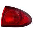 Passenger Side, Outer Tail Light, with Bulb, Halogen, Red Lens