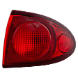 Passenger Side, Outer Tail Light, with Bulb, Halogen, Red Lens