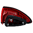 Driver Side, Outer Tail Light, with Bulb, Halogen, Red Lens