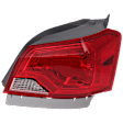 Passenger Side, Outer Tail Light, with Bulb, Halogen, Clear and Red Lens