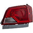Passenger Side, Outer Tail Light, with Bulb, Halogen, Clear and Red Lens, CAPA CERTIFIED