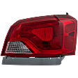 Passenger Side, Outer Tail Light, with Bulb, Halogen, Clear and Red Lens, CAPA CERTIFIED