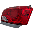 Passenger Side, Outer Tail Light, with Bulb, Halogen, Clear and Red Lens, CAPA CERTIFIED
