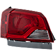 Driver Side, Outer Tail Light, with Bulb, Halogen, Clear and Red Lens