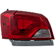 Driver Side, Outer Tail Light, with Bulb, Halogen, Clear and Red Lens