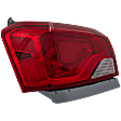 Driver Side, Outer Tail Light, with Bulb, Halogen, Clear and Red Lens