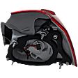 Driver Side, Outer Tail Light, with Bulb, Halogen, Clear and Red Lens