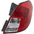 Passenger Side Tail Light, with Bulb, Halogen, Clear and Red Lens