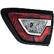 Passenger Side, Inner Tail Light, with Bulb, Halogen, Clear and Red Lens, CAPA CERTIFIED