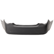 Rear Primed Bumper Cover, Sedan, Without Parking Aid Sensor Holes, CAPA Certified