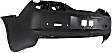 Rear Primed Bumper Cover, With Parking Aid Sensor Holes, Without Tow Hook Hole, CAPA CERTIFIED