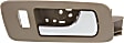 2005-2011 Cadillac STS - Front, Passenger Side Beige bezel with chrome lever Interior Door Handle, With Door Lock Hole, Sedan