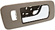 2005-2011 Cadillac STS - Front, Passenger Side Beige bezel with chrome lever Interior Door Handle, With Door Lock Hole, Sedan