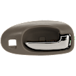 Front, Passenger Side Interior Door Handle, Light Gray Bezel with Chrome Lever, With Door Lock Hole