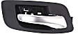 Front, Passenger Side Black bezel with silver lever Interior Door Handle