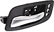 Front, Driver Side Black bezel with silver lever Interior Door Handle
