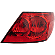 Passenger Side, Outer Tail Light, with Bulb, Halogen, Red Lens, Sedan