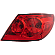 Passenger Side, Outer Tail Light, with Bulb, Halogen, Red Lens, Sedan
