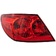 Driver Side, Outer Tail Light, with Bulb, Halogen, Red Lens, Sedan