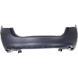 Rear Primed Bumper Cover, With Exhaust Hole, Without Parallel Parking Assist, Sedan, CAPA Certified