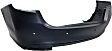 Rear Primed Bumper Cover, With Parking Aid Sensor Holes, Without Parallel Parking Assist and Exhaust Hole