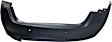 Rear Primed Bumper Cover, With Parking Aid Sensor Holes, Without Parallel Parking Assist and Exhaust Hole, CAPA CERTIFIED