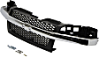 Grille, Textured Gray, 2-piece Design, with Chrome Center Bar and Emblem Provision