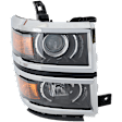 Passenger Side Projector Halogen Headlight, With bulb(s), Clear Lens, Black Interior