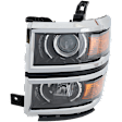 Driver Side Projector Halogen Headlight, With bulb(s), Clear Lens, Black Interior