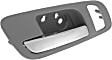 Front, Driver Side Interior Door Handle, Gray Bezel with Chrome Lever, without Door Lock Hole, with Big Hole for Power Window Switch